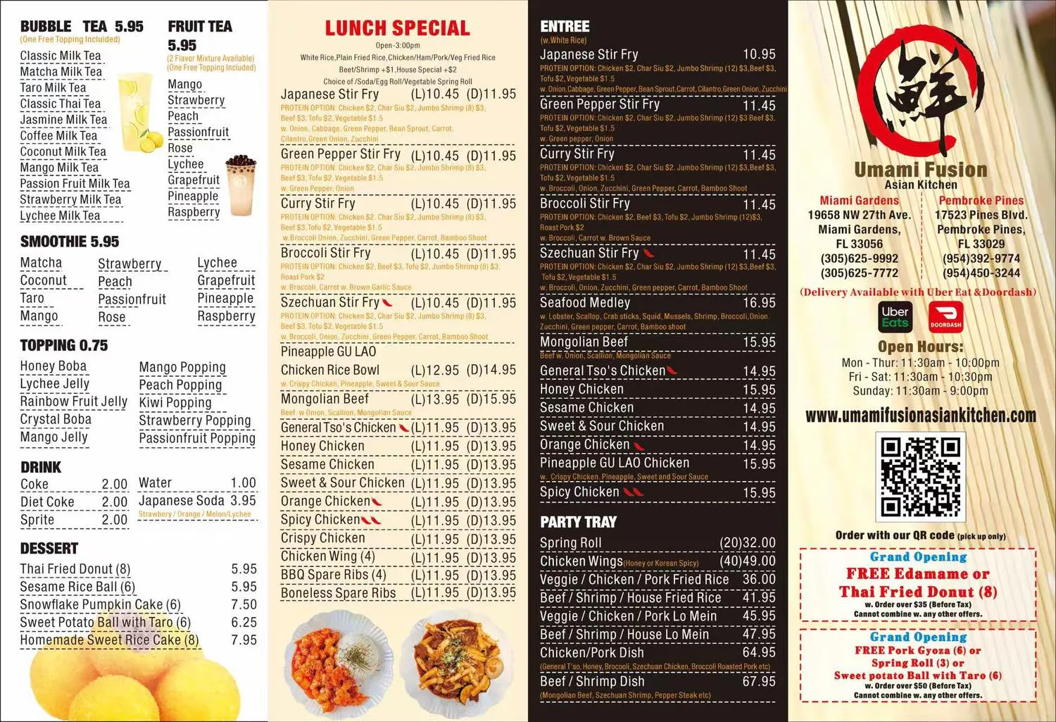 Restaurant menu 2, detailed description provided below